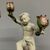 Antica coppia di putti a candelabri Angelo Minghetti Bologna. Fine 800 su piedistallo firmati. H 37 