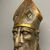 Antico grande busto scultura  San Nicola XVII sec argento e doratura a mecca . Mis 102 x 53 . Prof cm 25 