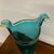 Vaso in vetro Murano color Turchese e oro . firmato inciso Murrina . Altezza cm 36 