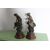 Coppia di sculture Auguste Moreau fine 800 in antimonio Patinato pescatore e Contadina . Mis h 46 