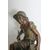 Coppia di sculture Auguste Moreau fine 800 in antimonio Patinato pescatore e Contadina . Mis h 46 
