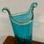 Vaso in vetro Murano color Turchese e oro . firmato inciso Murrina . Altezza cm 36 