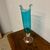 Vaso in vetro Murano color Turchese e oro . firmato inciso Murrina . Altezza cm 36 