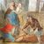 Antica coppia splendidi dipinti su vetro epoca XVIII sec . scuola veneta. Scene contadine mis 46 x 37  