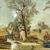 Antica coppia splendidi dipinti su vetro epoca XVIII sec . scuola veneta. Scene contadine mis 46 x 37  