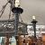 Antico lampadario in ferro battuto a sei bracci  . epoca fine 800 . Diametro cm 90 Altezza cm 110 