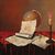 Italian painting still life with musical instruments from the 20th century