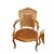 Salotto Francese Stile Luigi XV dorato Foglia Oro 2 poltrone e 4 sedie