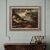 Antique painting landscape with characters from 18th century