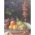 Olio su tela natura morta con frutta e fiori . XIX secolo 