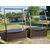 Pair of steel and wooden shelves with lighting     