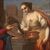 Italian school painting of the 17th century, Jesus and the Samaritan woman at the well ​