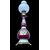 Lampada in porcellana con decoro floreale.