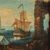 Giacomo Guardi (Venezia 1764 - Venezia 1835) cerchia di - Paesaggio portuale con capriccio architettonico e galeone britannico.