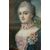 Pastello antico Napoleone III raffigurante busto di nobildonna mentre suona la Ghironda. Francia XIX Secolo.