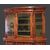 Antique bookcase with three doors showcase, antique wooden bookcase
