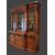 Antique bookcase with three doors showcase, antique wooden bookcase