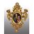 Acquasantiera antica Luigi Filippo Romana in legno dorato e intagliato. Periodo XIX secolo.