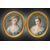 Coppia di pastelli antichi Napoleone III raffigurante ritratti di donne. Francia XIX secolo.
