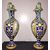 Pair of vases with snake handles and Raphaelesque decoration and historiated ovals.Battglia manufacture.Napoli.     