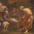 Dipinto italiano paesaggio con scena familiare del XVIII secolo