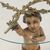Tavolino in Stile Barocco Putto reggi Piano in Cristallo