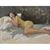 DIPINTI NUDITA' FEMMINILE, ART DECO, QUADRI DI NUDI DI DONNA DISTESA, YVES DIEY, DEL 1900. (QN607)
