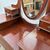 Antica cassettiera toilette inglese mogano e intarsi XIX secolo  . Specchio Basculante.  Mis 68 x 45 . h 142
