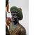 Scultura/Lampada antica in legno policromo raffigurante il Moro di Venezia. Periodo inizio XX secolo.