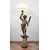 Scultura/Lampada antica in legno policromo raffigurante il Moro di Venezia. Periodo inizio XX secolo.