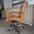 Poltrona Frau girevole da scrivania vintage in pelle modello " P. Forum Managerial bsc " 