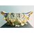 Vaso centrotavola in maiolica con decoro floreale ( tacchiolo) e prese laterali a forma di arpie. Manifattura di Angelo Minghetti bologna.