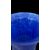 Vaso in vetro blu corroso all’acido con parte inferiore costolata.Alfredo Rossi.Murano.