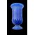 Vaso in vetro blu corroso all’acido con parte inferiore costolata.Alfredo Rossi.Murano.