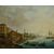 Ambito di Hendrik Frans van Lint, (Anversa, 1684 - Roma, 1763), Veduta cittadina con fiume, imbarcazioni e ponte sullo sfondo