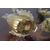 Coppia di candelabri /Candelieri vetro Murano delfini . Manifattura Salviati anni 30 con polvere Oro . Altezza cm 33 