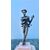 Piccola scultura in bronzo raffigurante Don Chisciotte.Base in alabastro.Russia.