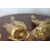 Coppia di candelabri /Candelieri vetro Murano delfini . Manifattura Salviati anni 30 con polvere Oro . Altezza cm 33 