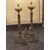 AL140 pair of andirons in iron and brass, mis. h 61 cm x 41 prof.