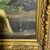 Antico dipinto olio su tavola Atelier d artista. Epoca 1850 con cornice antica dorata. Mis 64 x 50 . Firmato 