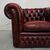 Poltrona chesterfield club inglese vintage originale in pelle rosso bordeaux 