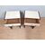 COPPIA DI PICCOLI COMODINI DESIGN ANNI '50 - '60 IN MOGANO E PERGAMENA