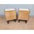 COPPIA DI PICCOLI COMODINI DESIGN ANNI '50 - '60 IN MOGANO E PERGAMENA