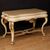 Dutch table in lacquered and gilded wood with marble top