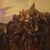 French painting with soldiers and horses from the 19th century
