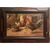 Dipinto olio su tela Gallo e galline in un pollaio.Firma Giordano Felice.Napoli (1880-1964)