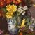 DIPINTI ANTICHI DI FIORI, NATURE MORTE CON MARGHERITE E LILLÁ, OLIO SU TELA, DELL 800. 