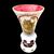 Vaso in cristallo incamiciato e molato con medaglione.Boemia.