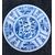 Plate with riser in monochrome blue with &#39;calligraphic&#39; decoration, Manifattura di Torino.     