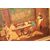 Olio su tavola Francese della seconda metà del 1800 Raffigurante scena di interni